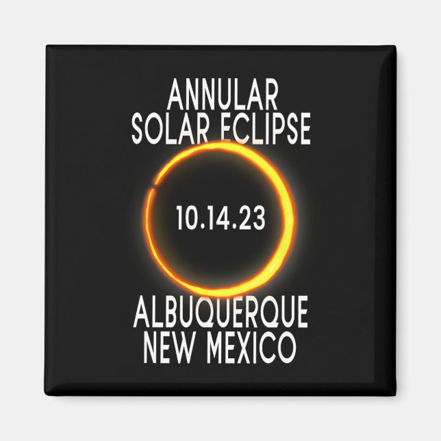 Aimant Éclipse solaire annuelle T - Albuquerque Nouveau-M (Devant)