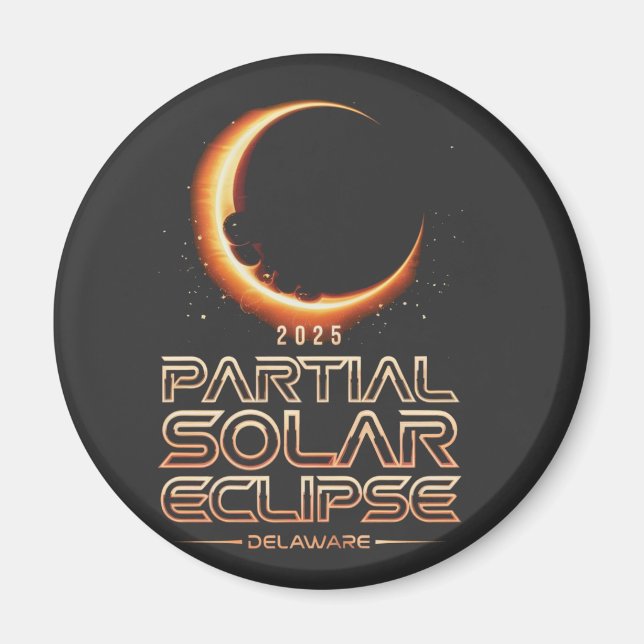 Aimant Éclipse solaire partielle New Jersey 2025 (Devant)