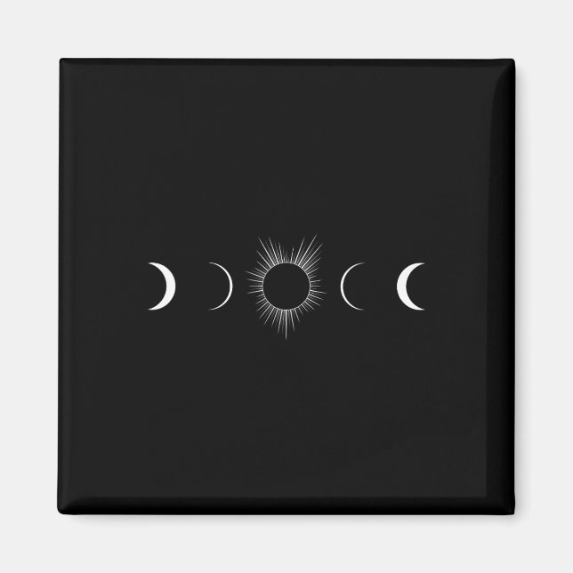 Aimant Éclipse Solaire Phases Lune Totalité (Devant)