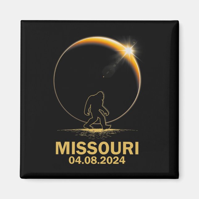 Aimant Éclipse Solaire Total Bigfoot 4.08.2024 Missouri (Devant)