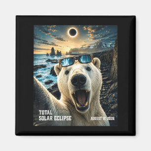 Aimant Éclipse solaire totale 12 août 2026 Ours polaire