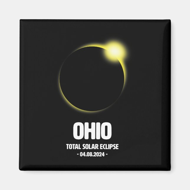 Aimant Éclipse solaire totale 2024 04.08.24 Ohio  (Devant)