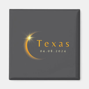 Aimant Éclipse solaire totale 2024 État Texas 8 avril 202