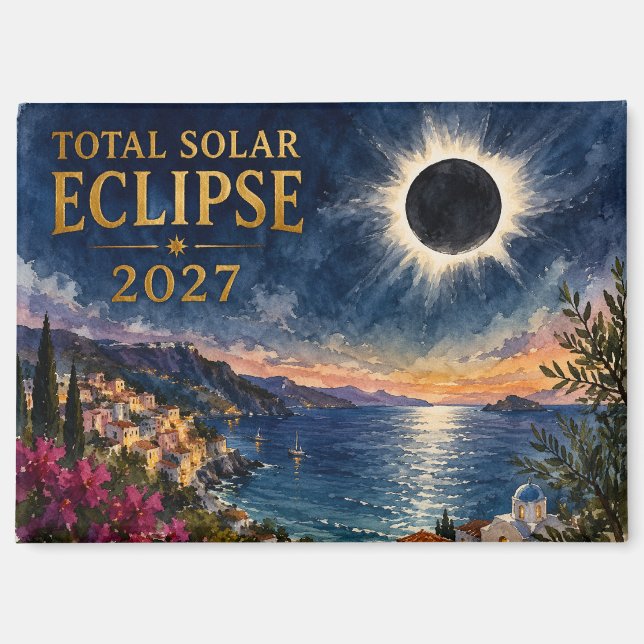 Aimant Éclipse solaire totale 2027 Méditerranée  (Recto)