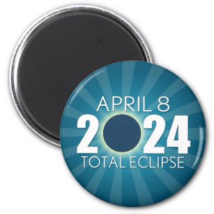 Aimant Éclipse solaire totale - 8 avril 2024 - Design ble