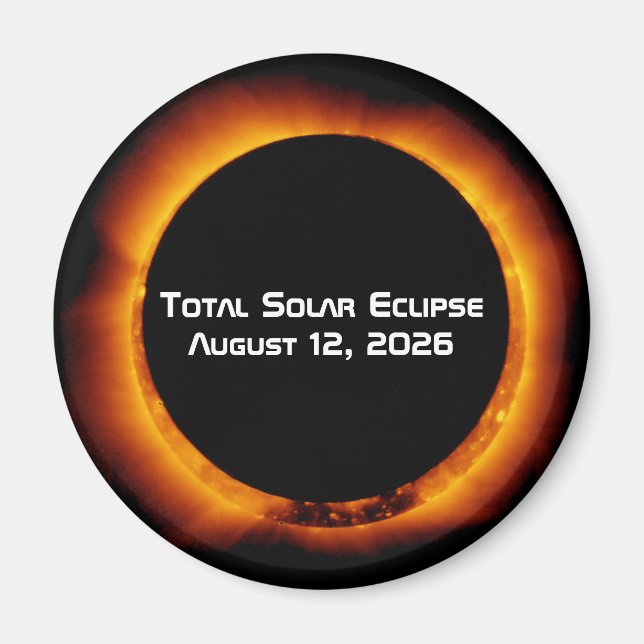 Aimant Éclipse solaire totale de 2026 (Devant)
