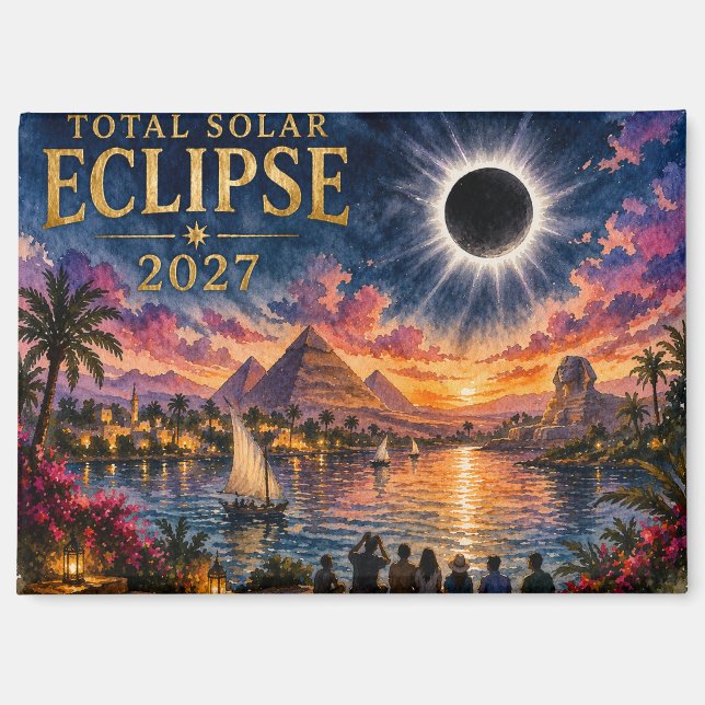 Aimant Éclipse solaire totale de 2027 en Égypte (Recto)