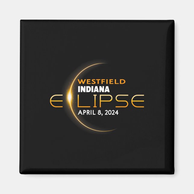 Aimant Éclipse solaire totale de Westfield Indiana 2024  (Devant)