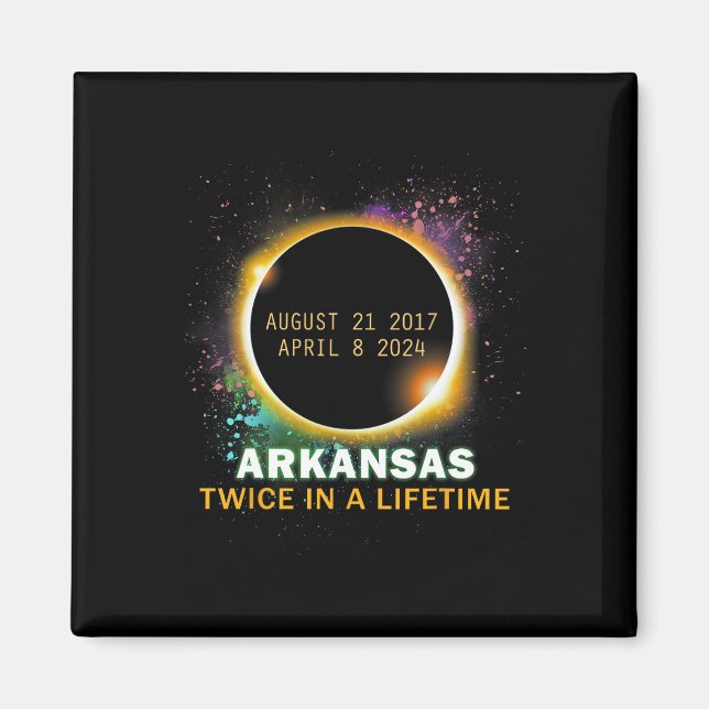 Aimant Éclipse Solaire Totale Deux Fois Dans Une Vie 2024 (Devant)