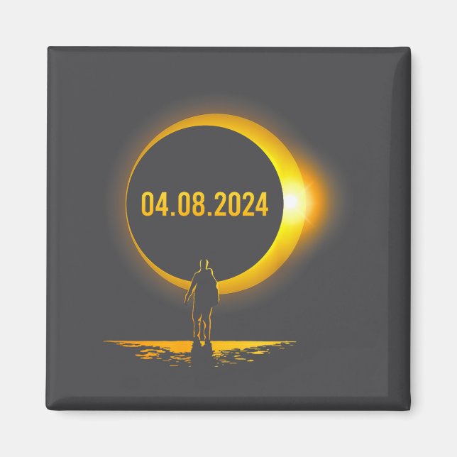 Aimant Éclipse solaire totale drôle d'Amérique 04 08 24 (Devant)
