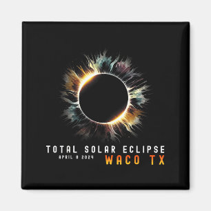 Aimant Éclipse solaire totale du 9 avril 2024 Waco Tx Écl