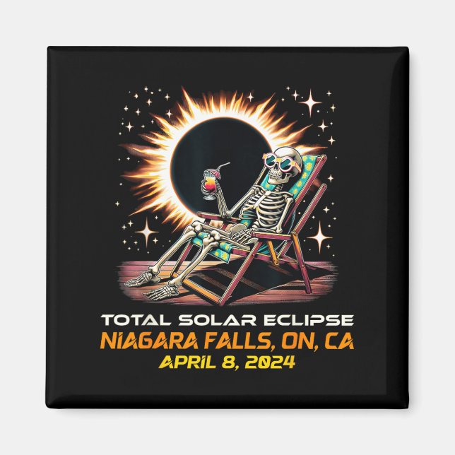 Aimant Éclipse solaire totale du squelette Niagara Falls  (Devant)