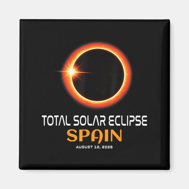 Aimant Éclipse solaire totale en Espagne 2026 du 12 août (Devant)