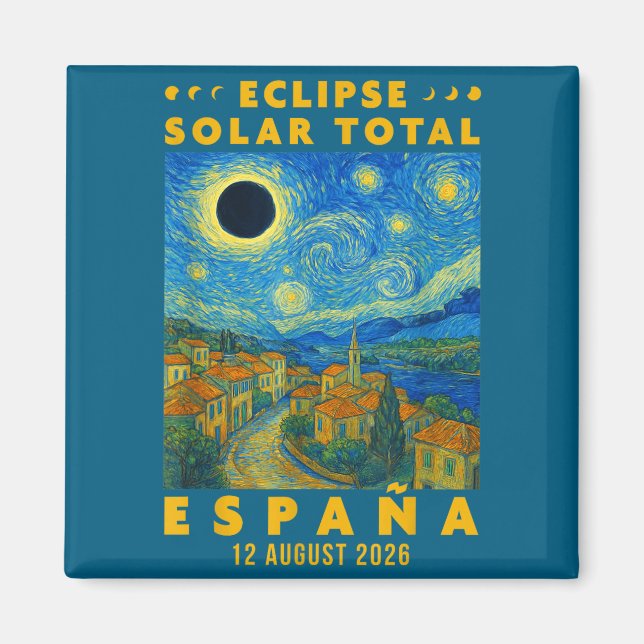 Aimant Éclipse solaire totale Espagne 2026 (Devant)