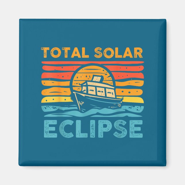 Aimant Éclipse solaire totale mignonne Rétro Éclipse (Devant)