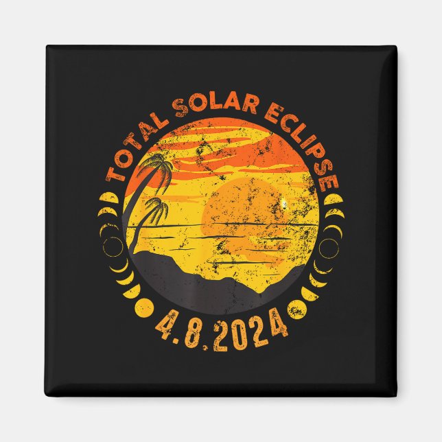 Aimant Éclipse solaire totale rétro mignonne (Devant)