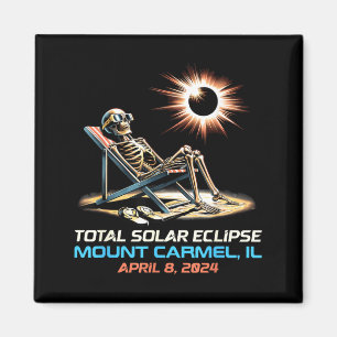 Aimant Éclipse totale de soleil squelette Mount Carmel Il