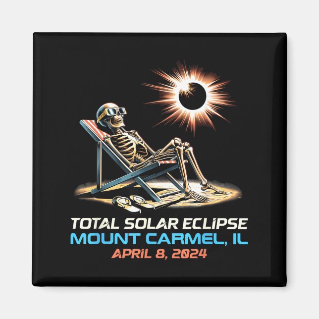 Aimant Éclipse totale de soleil squelette Mount Carmel Il (Devant)