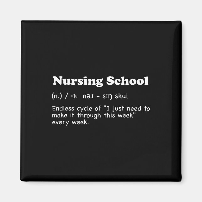 Aimant École de soins infirmiers - Définition amusante (Devant)