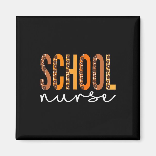 Aimant École Infirmière léopard Squad mignon Automne Merc (Devant)
