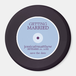 Aimant Économies de mariage de disque vinyle la date
