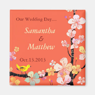 Aimant Économies de Sakura le faire-part de mariage de