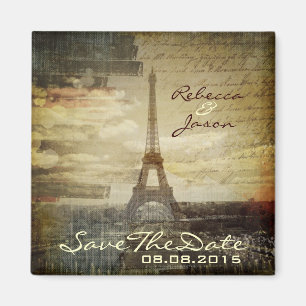 Aimant économies vintages de mariage de Tour Eiffel de