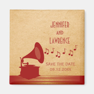 Aimant Économies vintages rouges de phonographe l'aimant