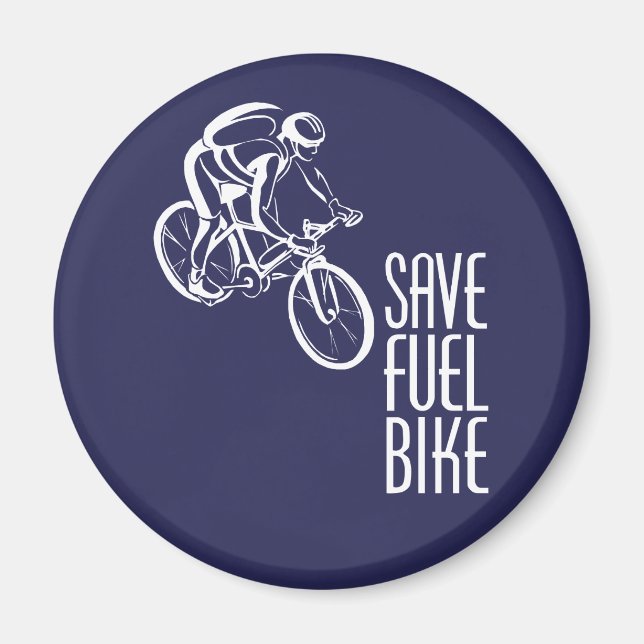 Aimant Économisez le vélo carburant (Devant)