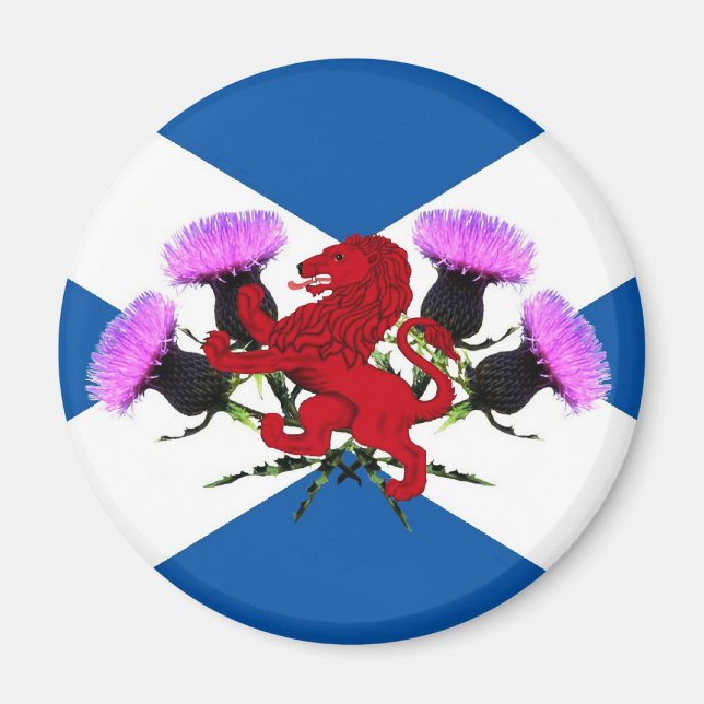 Aimant Écosse, lion rampant, chardon (Devant)