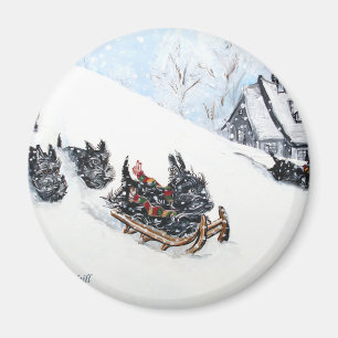 Aimant Ecosse Sledding Terriers