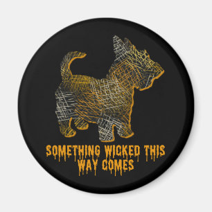 Aimant Ecosse Terrier Chien Silhouette Fun Halloween
