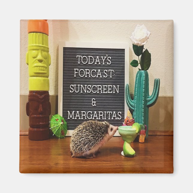 Aimant Écran solaire et Margaritas (Devant)
