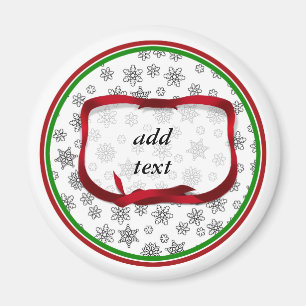 Aimant Écrans de neige avec étiquette de ruban rouge