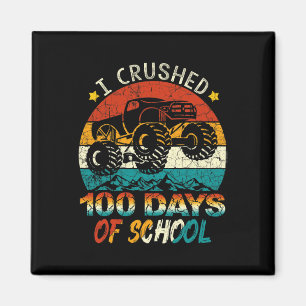 Aimant Écrasé 100 Jours D'école Monster Truck Enfants Gar