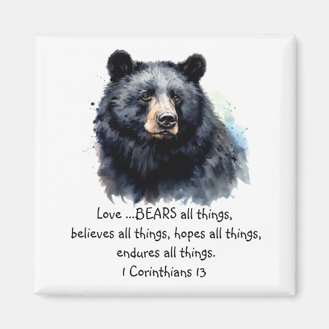 Aimant Écriture 1 Corinthiens 13:4 L'amour est (Devant)