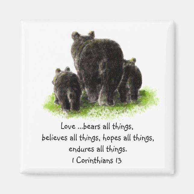 Aimant Écriture 1 Corinthiens 13:4 L'amour est (Devant)