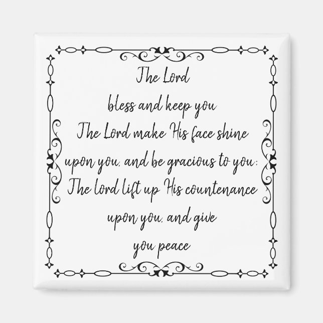 Aimant Écriture biblique Aaron Bénédiction Numb 6:24-26 (Devant)