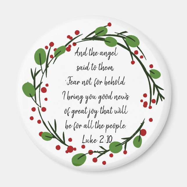 Aimant Écriture chrétienne inspirante de Noël (Devant)
