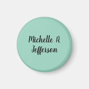 Aimant Écriture créative tendance sarcelle légère Nom