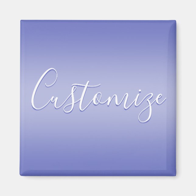Aimant Écriture cursive éditable | Violet blanc et violet (Devant)
