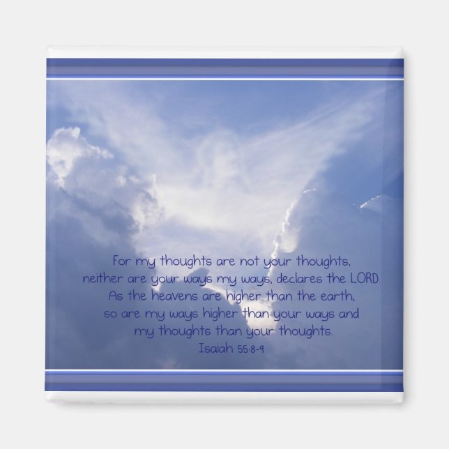 Aimant Écriture, Ésaïe 55:8,9, Mes voies sont supérieures (Devant)