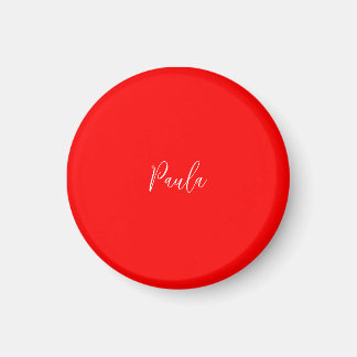 Aimant Écriture manuscrite Nom élégant Couleur rouge Plai