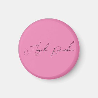 Aimant Écriture manuscrite Nom professionnel simple rose