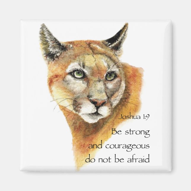Aimant Écriture Motivationnelle Joshua Cougar Art animal (Devant)