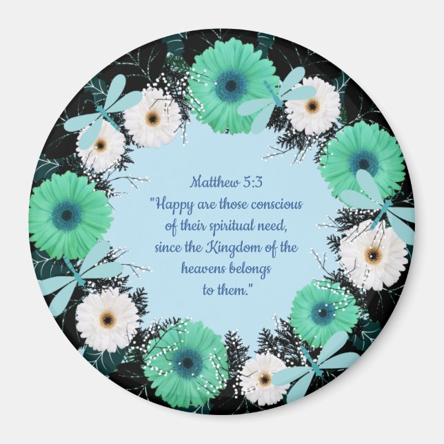 Aimant Écriture Verse Message spirituel Royaume (Devant)