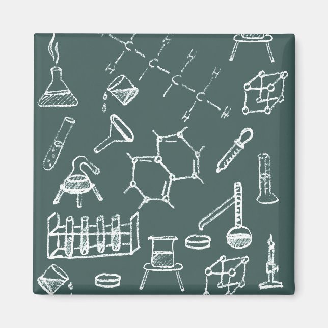 Aimant Écritures d'équipement de laboratoire chimique (Devant)