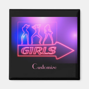 Aimant Écrivez les filles roses de Neon Thunder_Cove