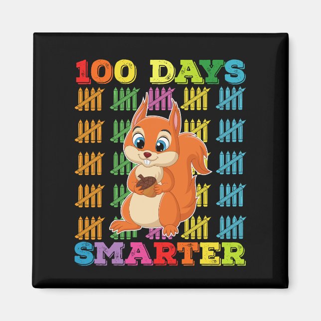 Aimant Écureuil 100 jours plus intelligent 100e jour d'éc (Devant)