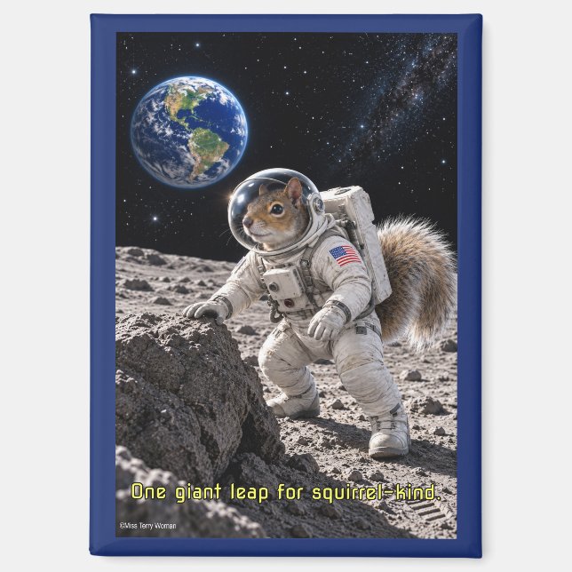 Aimant Écureuil dans l'espace (Recto)